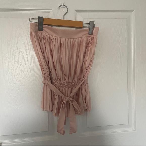 MNG SUIT TALKA Pleated Top Pink Polyester Women’s XS - Picture 6 of 9